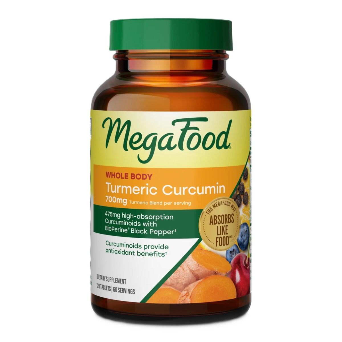 MegaFood Turmeric Curcumin Extra Strength - Kurkuma Curcumine 120 tabletten