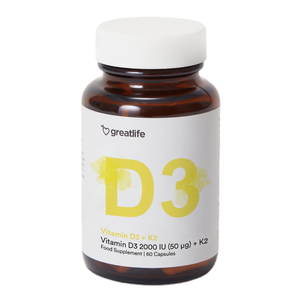 Greatlife Vitamin D3 2000 IE + K2 MK7 60 capsules