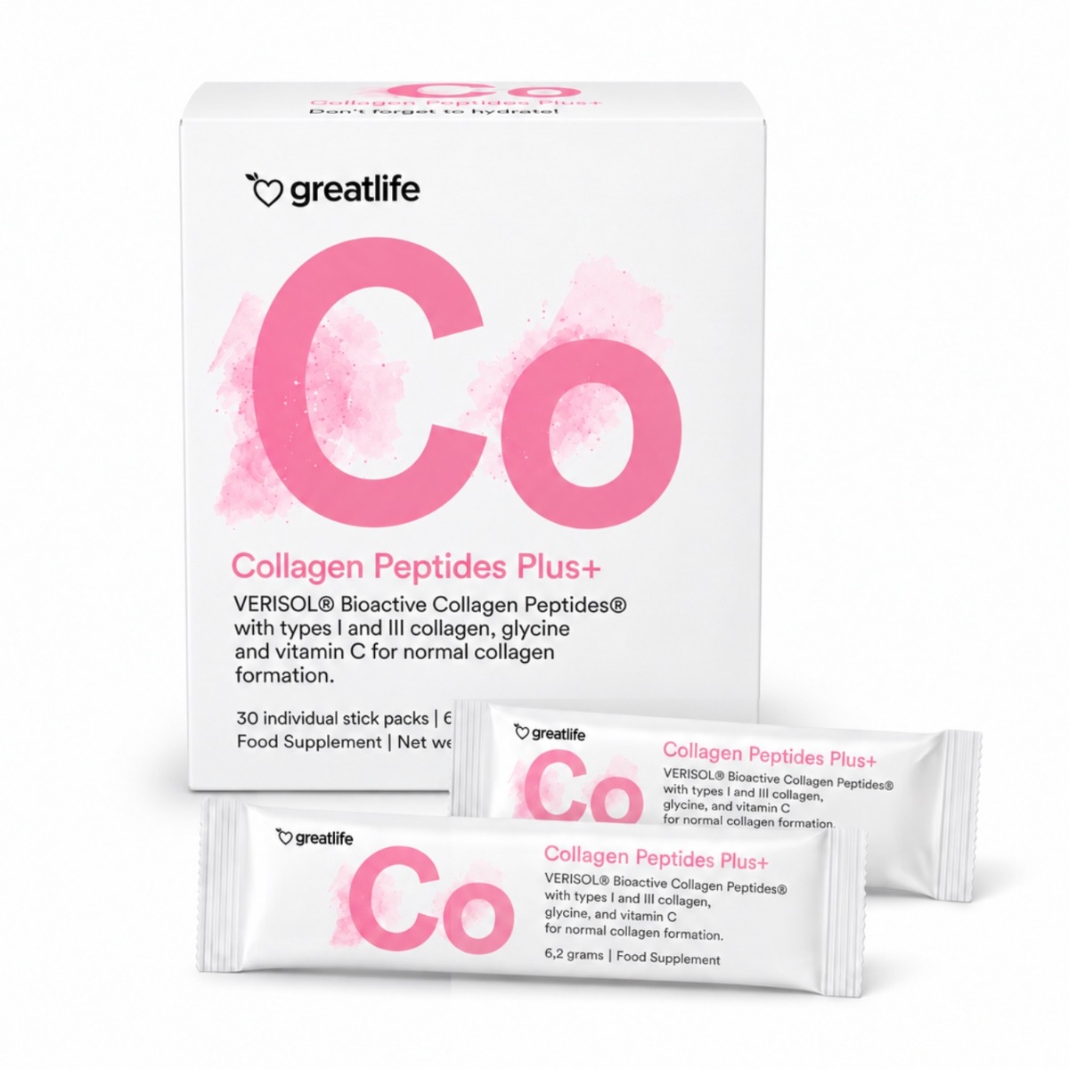 Greatlife Collageenpeptiden type I & III VERISOL® 30 stick packs