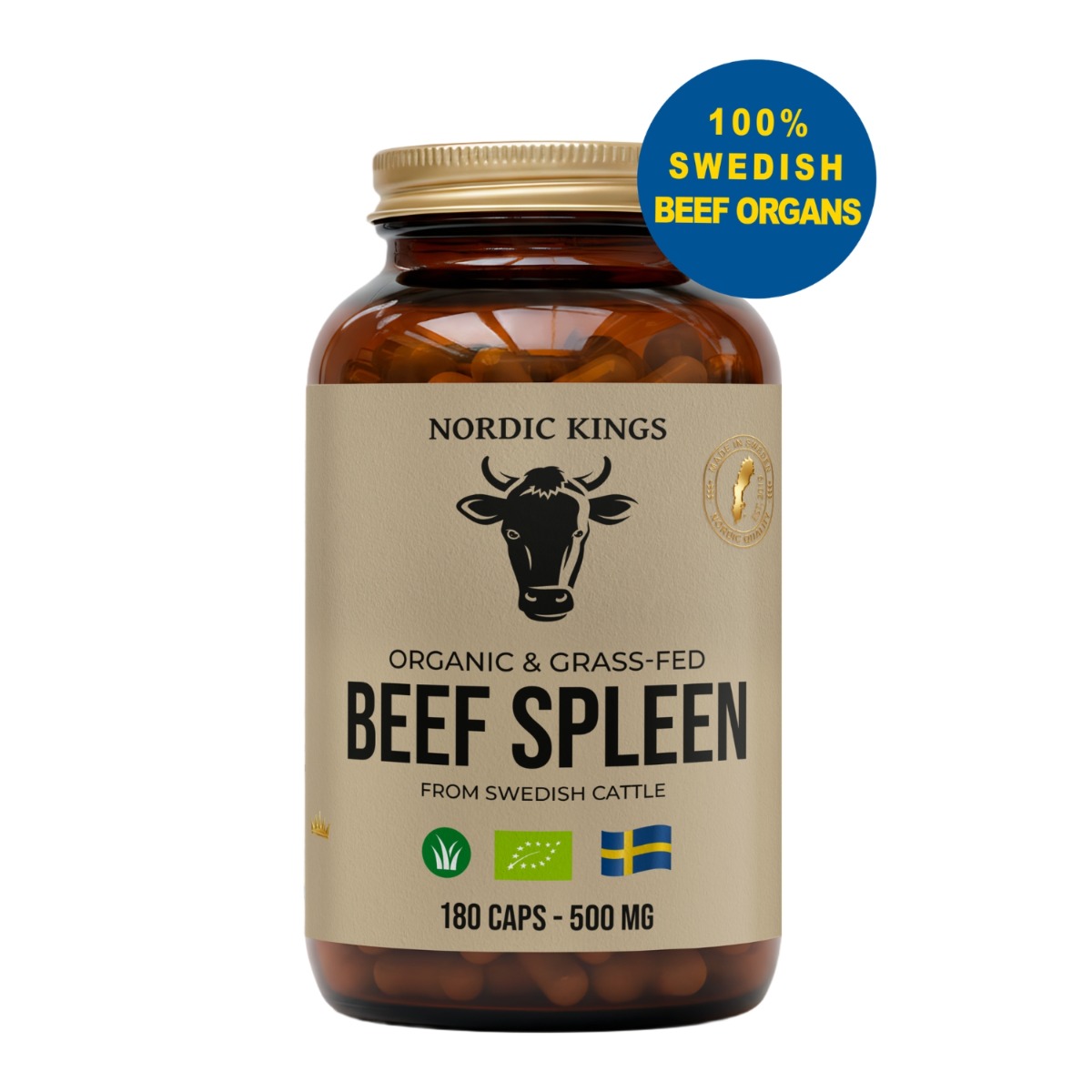 Nordic Kings 100% Grasgevoerd & Biologische Rundersmilt 180 capsules