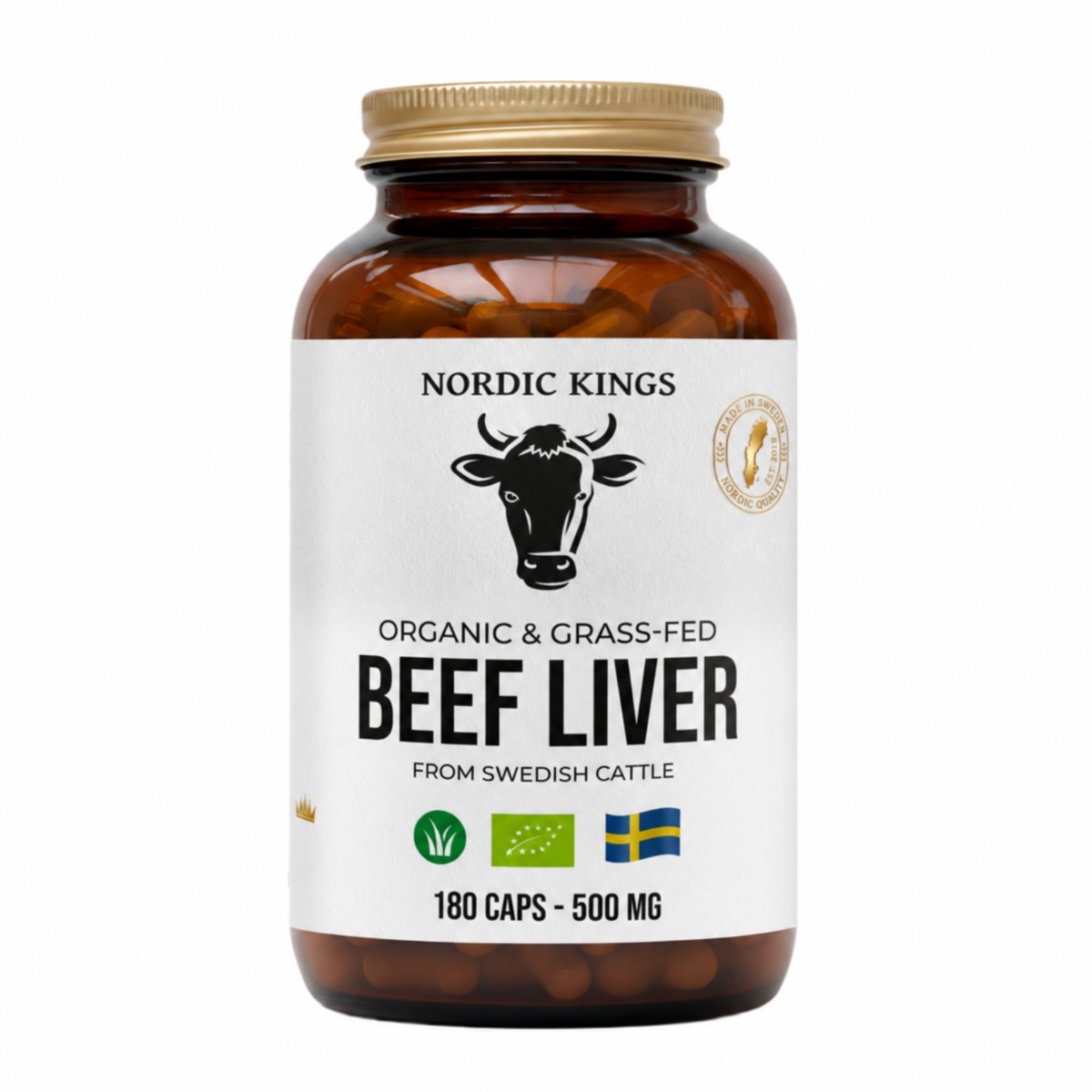 Nordic Kings 100% Grasgevoerd & Biologische Runderlever 180 capsules